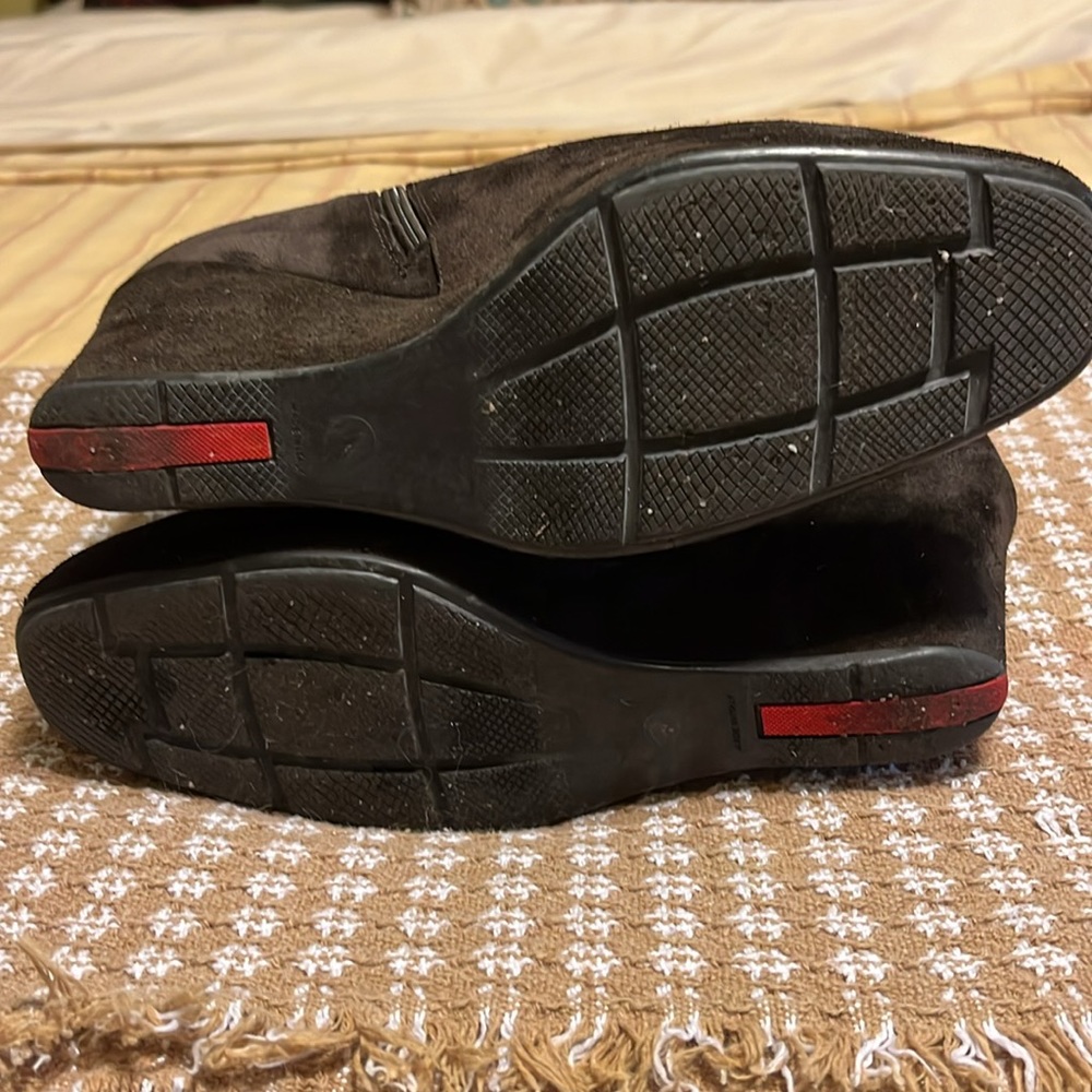 Authentic Prada Brown suede wedge booties- Very good condition!